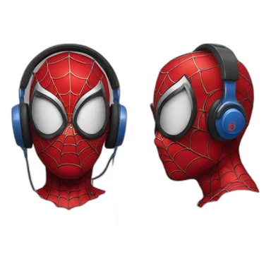 Spiderman using headphones  sticker