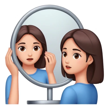 Woman looking into mirror  sticker