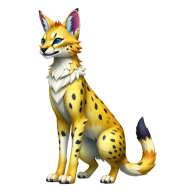 Epic Colorful Sergal-Serval-Vernid full body sticker
