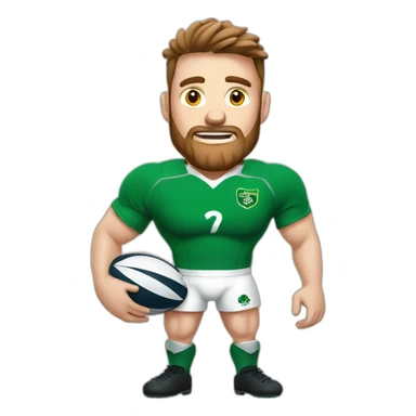 Irish rugby player with rugby ball sticker