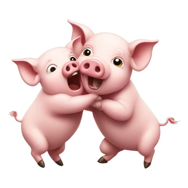 Pigs fighting sticker