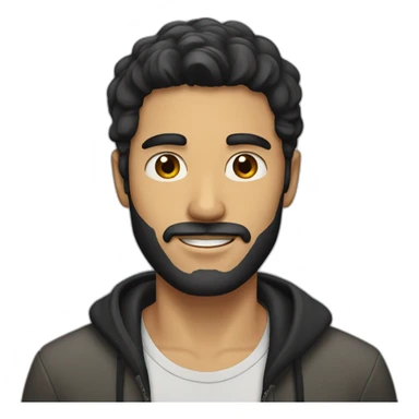 a guy with a black hair and Light beard sticker