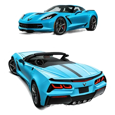 Sky blue 2024 corvette sticker