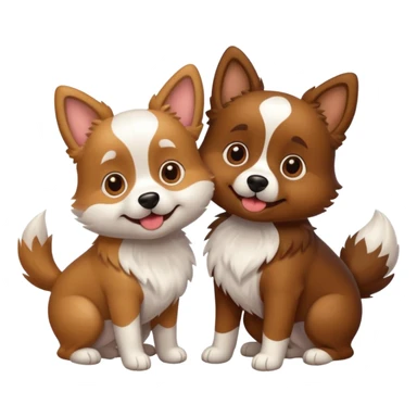 two dogs, with sticker
