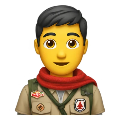 a scout with a red and black Scout Scarf sticker
