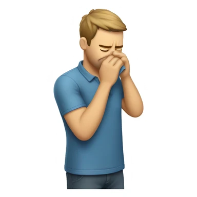 Man wiping sweat sticker