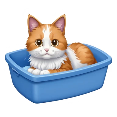 cat blue litter box sticker