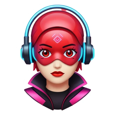 red glitter cyberpunk light sticker