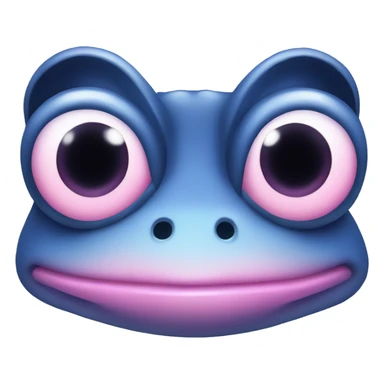blue frog with pink eyes  sticker