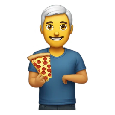 hands to the sides white man with a tattoo and a pizza in his hands sticker