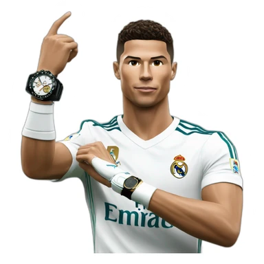 Ronaldo in real madrid with rolex on his hand sticker
