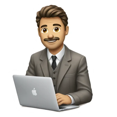 hommequi trvaille sur mac sticker