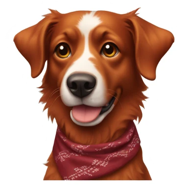 red aussie dog wearing maroon and orange bandana sticker