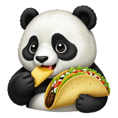 Panda eating a taco sticker
