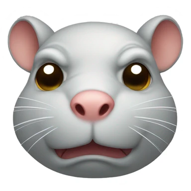 super fat angry rat head sticker