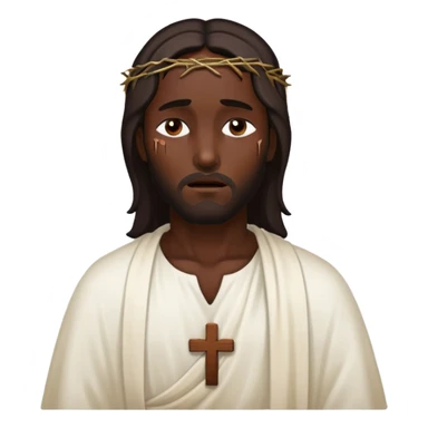 Dark skin christ Jesus injuries eyes closed  sticker