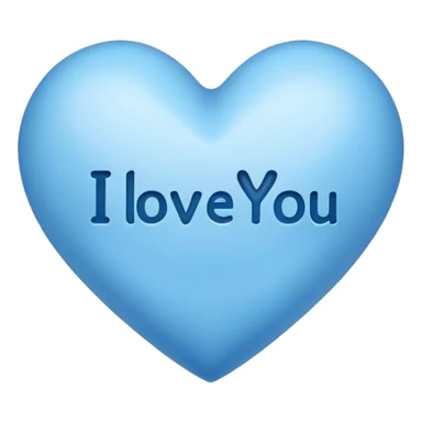 Blue heart either the words I Love You Ry sticker