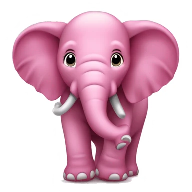 Schattige roze olifant met koptelefoon zittend sticker