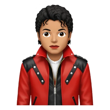 Michael Jackson with his Thriller jacket sticker