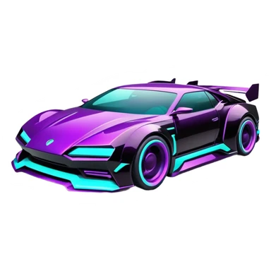 futuristic black purple and cyan cyberpunk car sticker