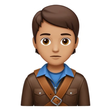 Person with straight face and belt in hand sticker