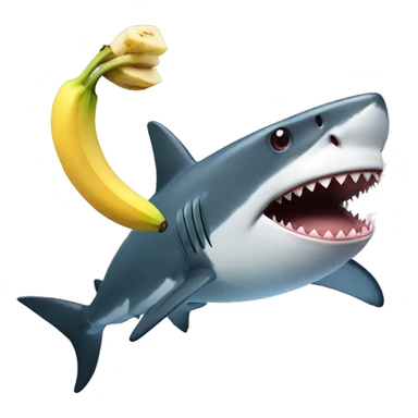 Shark with banana  sticker