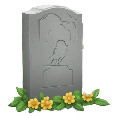 headstone with twitter logo sticker