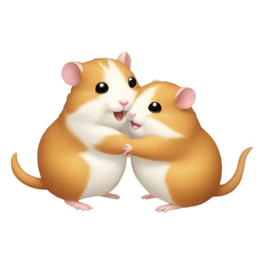 two hamsters hug sticker