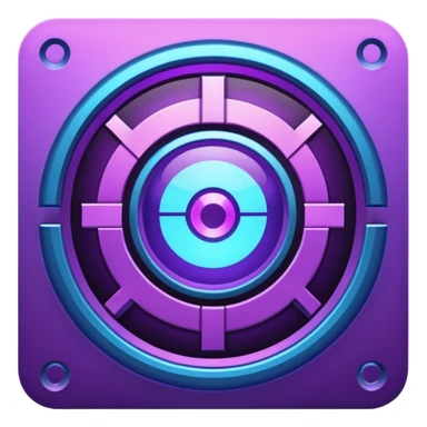 neon cyberpunk-themed icon representing focus sticker