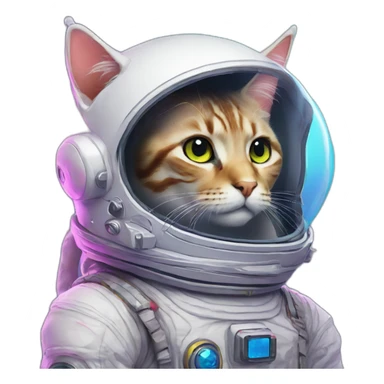 cat unicorn neon astronaut sticker