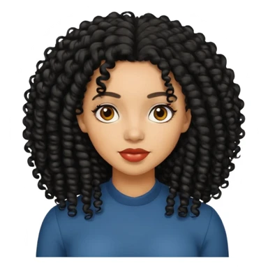 Uma mulher negra da pele clara com cabelo enrolado grande preto  sticker