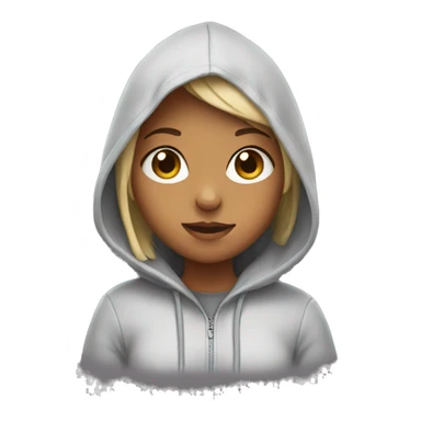 Girl wearing hoodie sticker