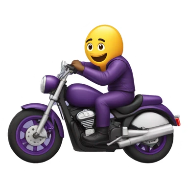 Guy riding a eggplant motorcycle  sticker