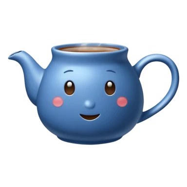 visibly steaming blue mug of tea sticker