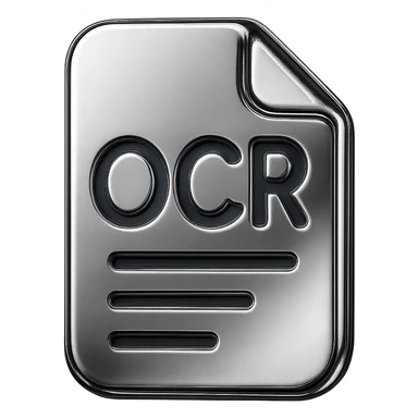 Document with AI text recognition, Chrome emoji style, colors #3B2C85, #83fff8, #2C2828. sticker