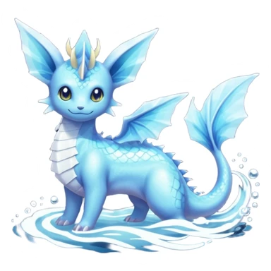 Lumineon-Vaporeon-Amaura-Dragonair-Fakémon-hybrid-creature (full body)  sticker
