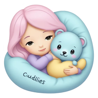 Note that spells “I want cuddles” sticker