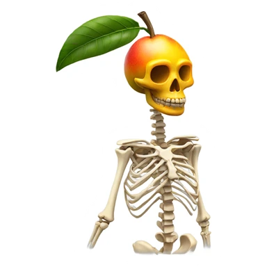 mango skeleton with ciggarete sticker