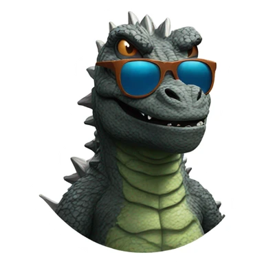 Godzilla with sunglasses  sticker