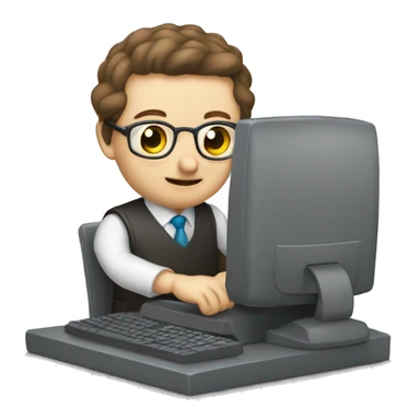 Un computador proyectando a un ratón  sticker