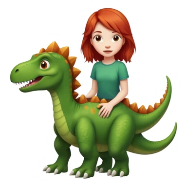 red-haired girl with a dinosaur tail and paws sticker