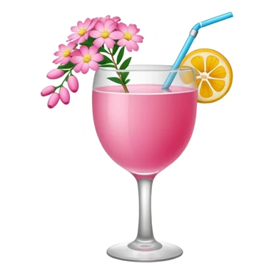 Pink Mimosa drink with flower  sticker