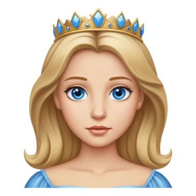 A princess with dirty blonde hair & blue eyes sticker