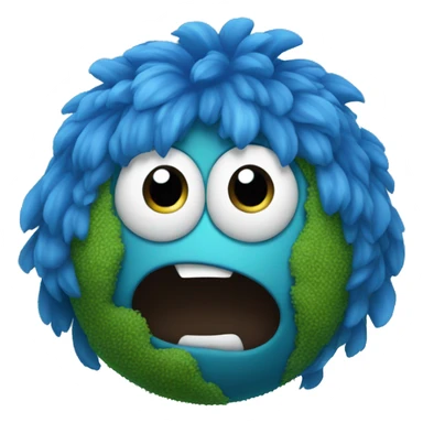 blue giant with hair and moss sticker