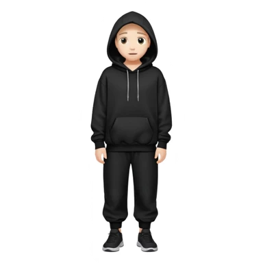 Oversized black hoodie and pants  sticker