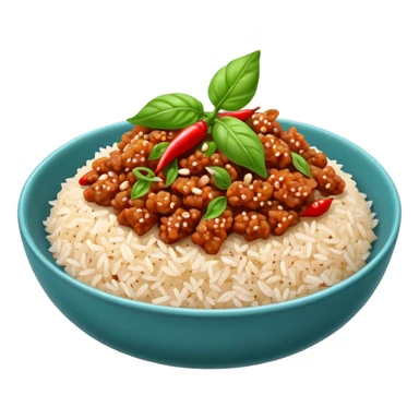 thai small chilli minced pork and basil leaves rice sticker