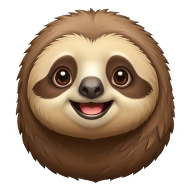 face of a cute happy sloth sticker