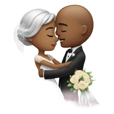 romantic wedding couple embrace sticker