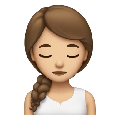 Girl with brown hair sleeping sticker