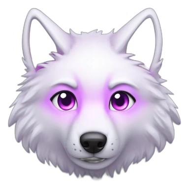 pink white wolf furry purple eyes sticker
